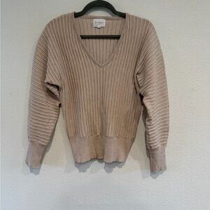Pinque Women's V-Neck Sweater in Taupe